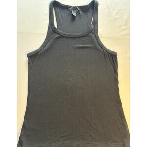 Victoria's Secret Black Ribbed Knit Racerback Scoop Neck Tank Top XS Women